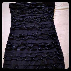 Navy blue ruffled dress